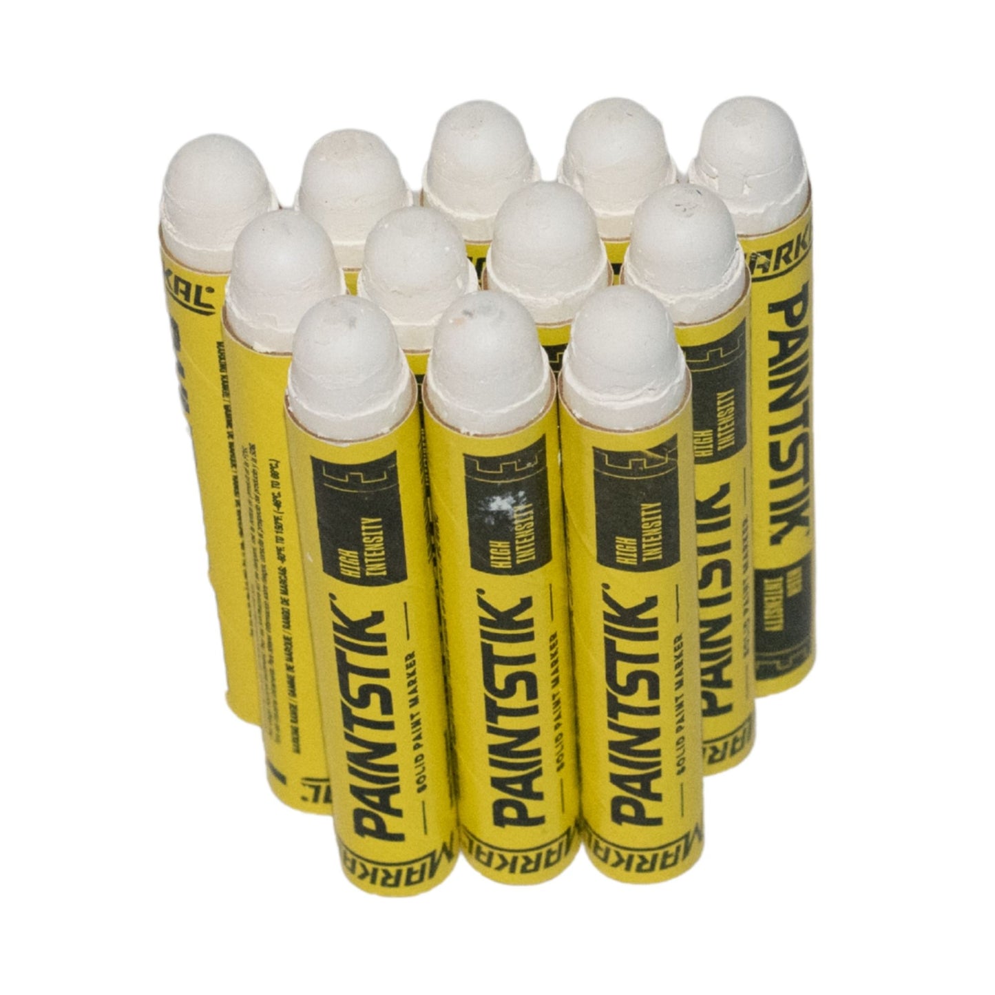 Markal E Paintstiks White - High Intensity Solid Paint Marking Crayon - Multi-Surface - Fast Drying - Wear & Water Resistant For Dimly Lit Areas - Dozen