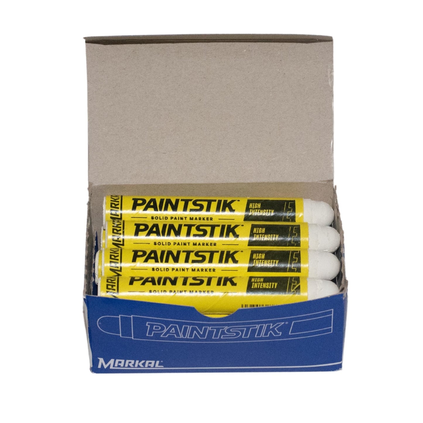 Markal E Paintstiks White - High Intensity Solid Paint Marking Crayon - Multi-Surface - Fast Drying - Wear & Water Resistant For Dimly Lit Areas - Dozen