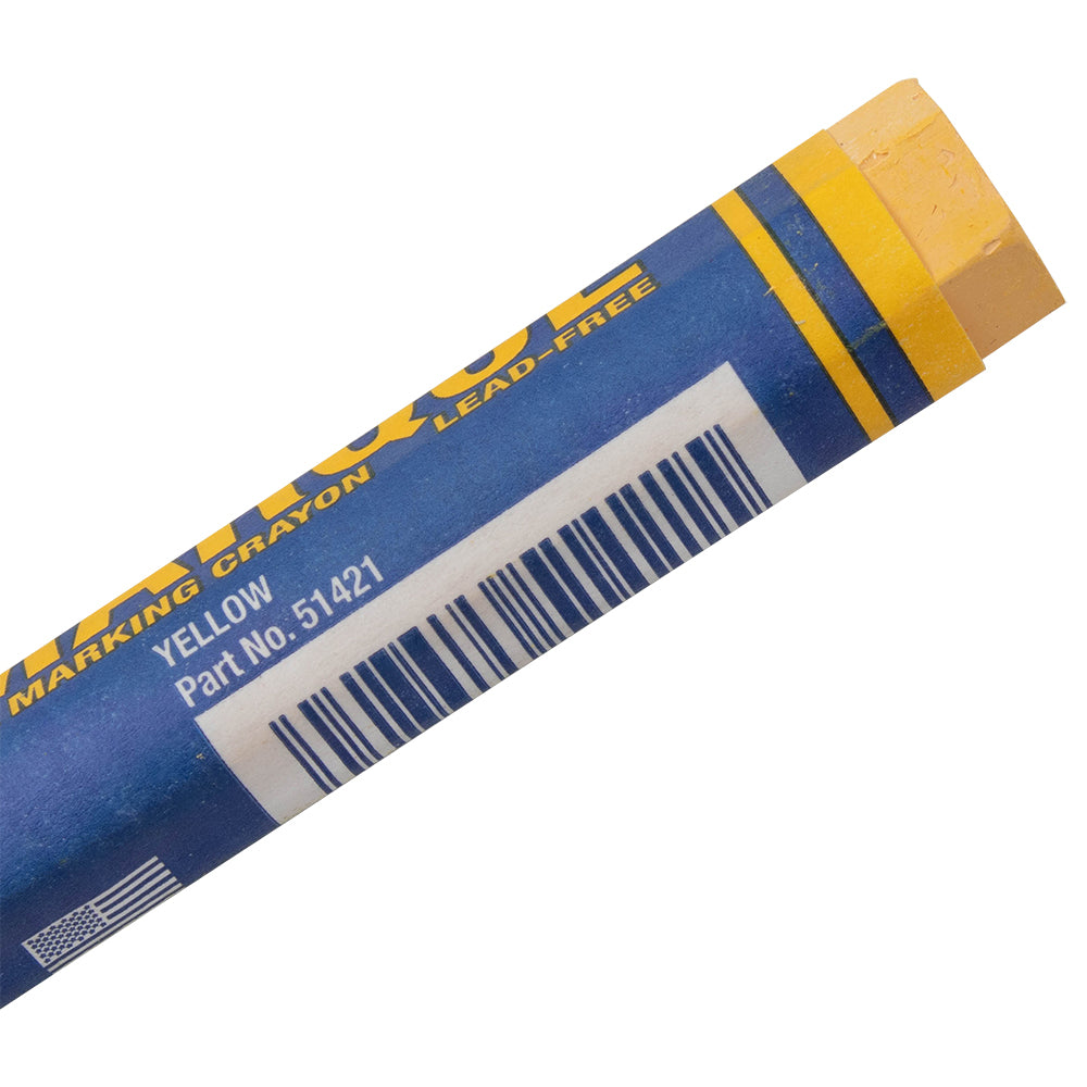 12 Pc Set Yellow Markal Tyre Marque Crayons Bright Smear Resistant Cold Wet Oily Marks Metal Rubber Glass for Auto Tire Repair Construction