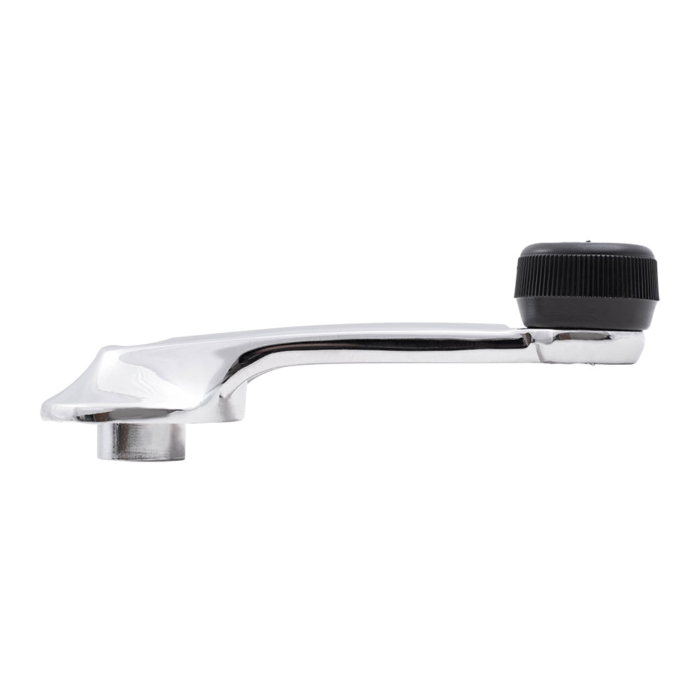 79-93 Ford Mustang Manual Front Set Window Crank Chrome Handles w/ Black Knob