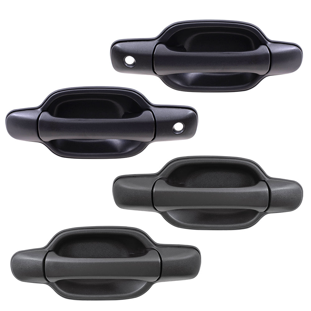 Brock Replacement Driver and Passenger Front and Rear Outside Outer Door Handles Compatible with Pickup Truck 25875521 15243675