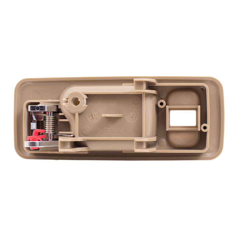 AUTOANDART Brock Replacement Passengers Front Inside Tan & Chrome Power Door Handle w/ Lock Hole Compatible with Accord 72125SM4003ZE