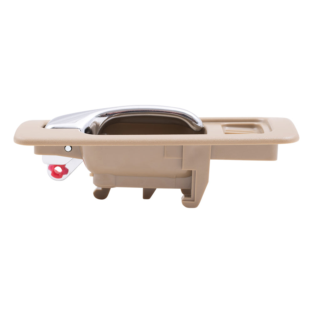 AUTOANDART Brock Replacement Passengers Front Inside Tan & Chrome Power Door Handle w/ Lock Hole Compatible with Accord 72125SM4003ZE