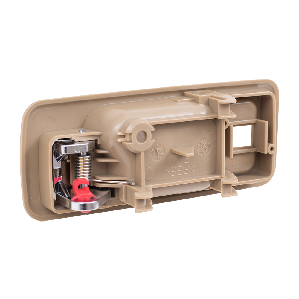 AUTOANDART Brock Replacement Passengers Front Inside Tan & Chrome Power Door Handle w/ Lock Hole Compatible with Accord 72125SM4003ZE