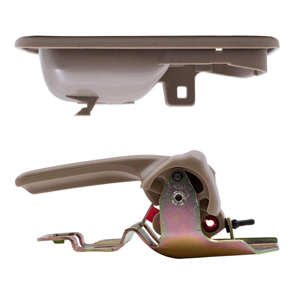 Brock Replacement Drivers Inside Door Handle with Bezel Beige Compatible with 92-96 Camry