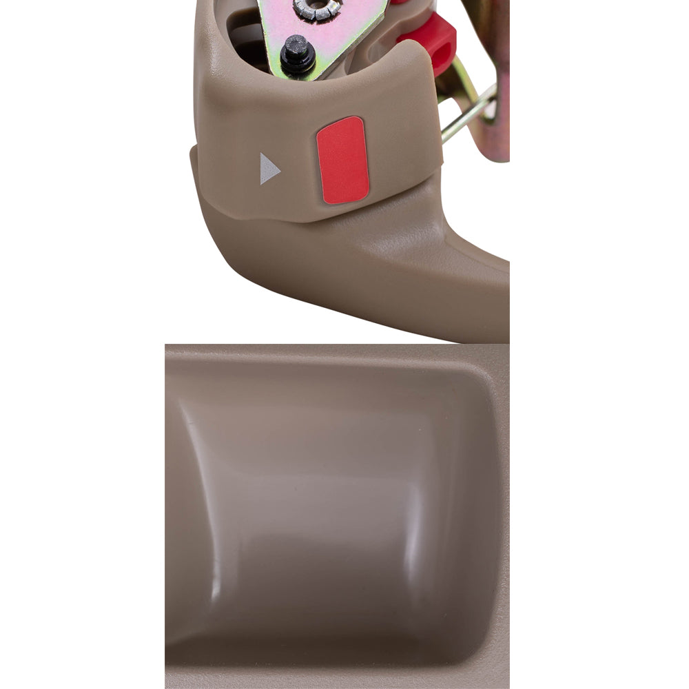Brock Replacement Drivers Inside Door Handle with Bezel Beige Compatible with 92-96 Camry