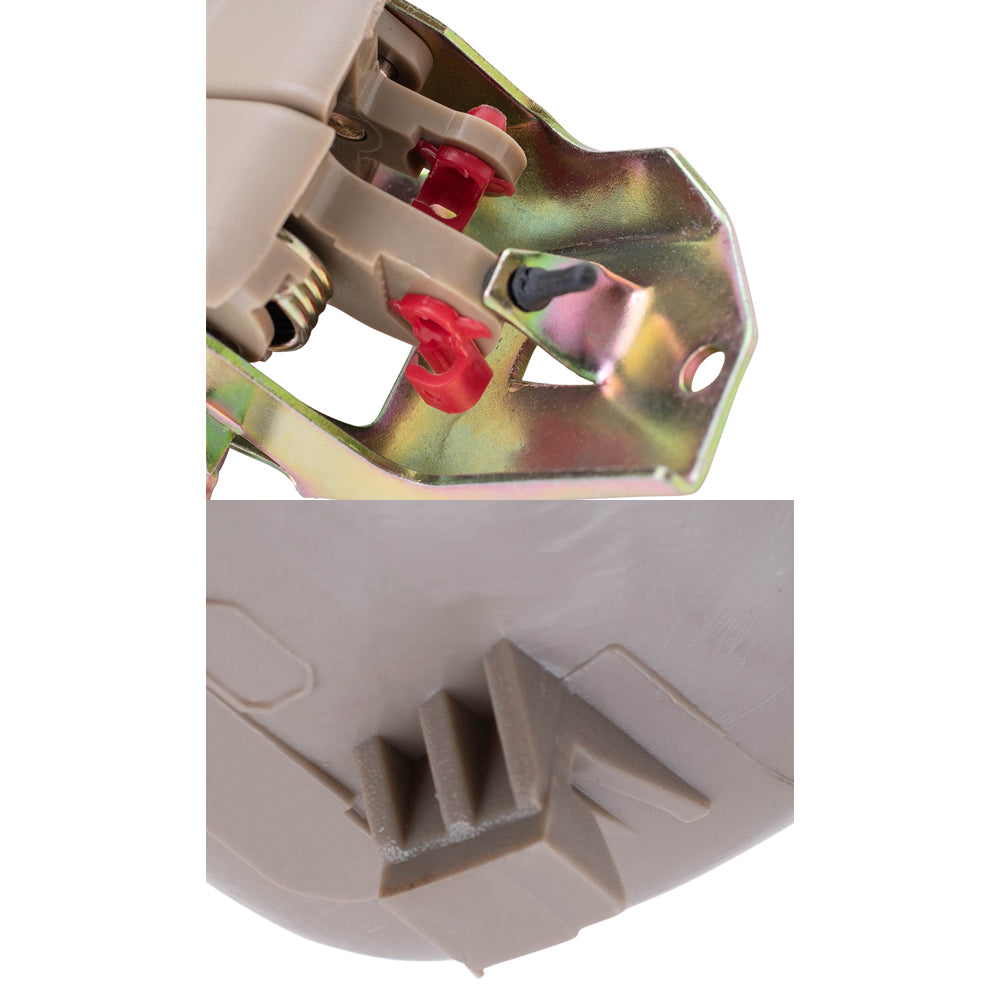Brock Replacement Passengers Inside Door Handle with Bezel Beige Compatible with 92-96 Camry