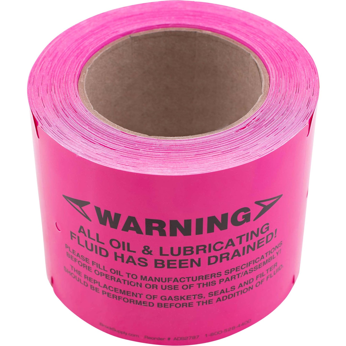 250 Pc Box Pink "Warning - Fluids Drained" Pre-Installation Tags 4" x 5 1/2" Weatherproof Polysteel Labels for Auto Repair Shop Salvage