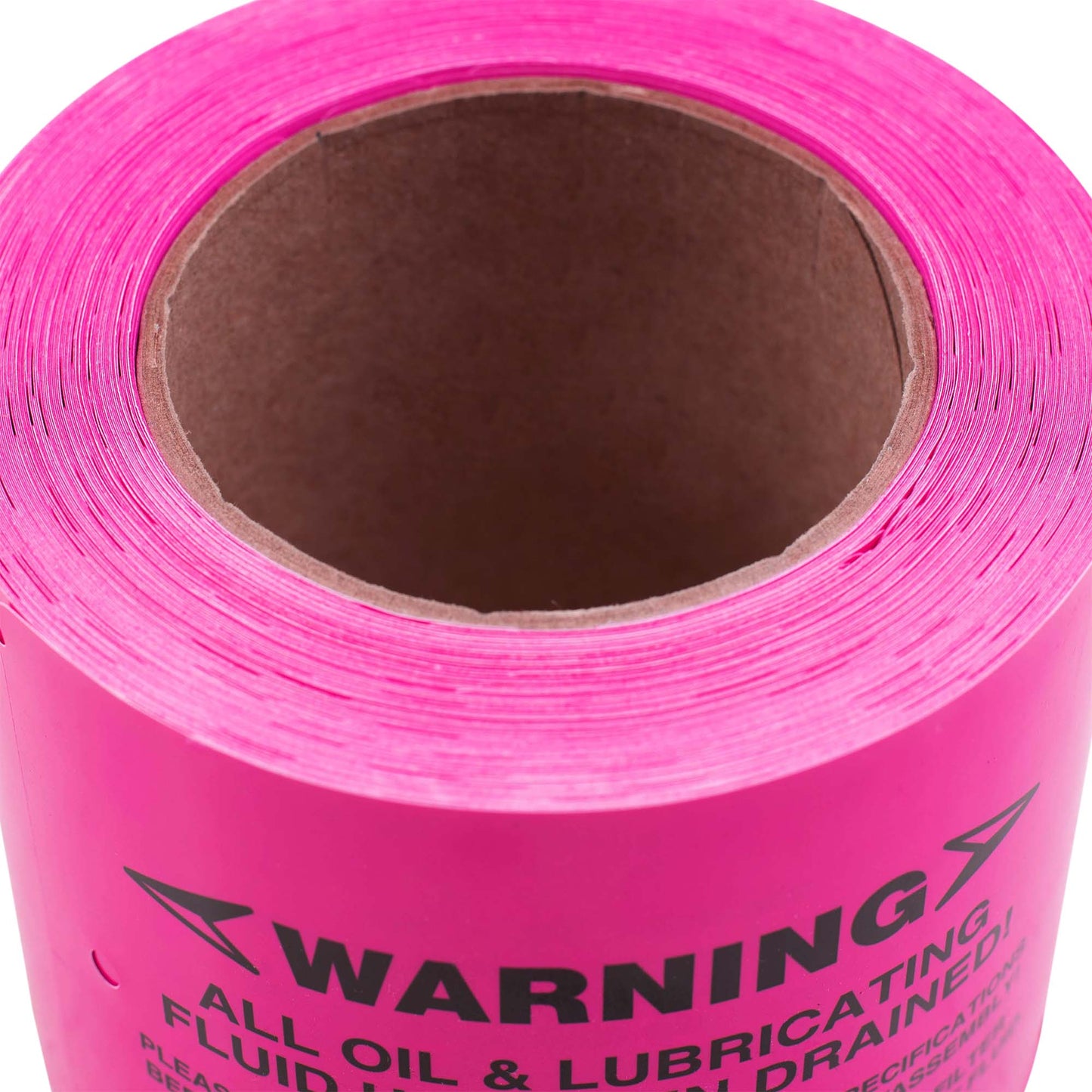 250 Pc Box Pink "Warning - Fluids Drained" Pre-Installation Tags 4" x 5 1/2" Weatherproof Polysteel Labels for Auto Repair Shop Salvage