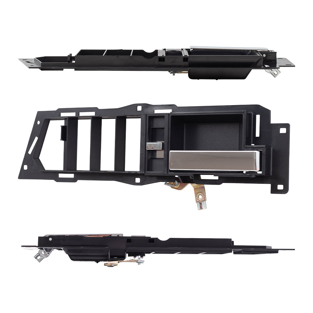 Brock Replacement Driver Left Inside Door Handle With Black Base/Chrome Lever With Window & Lock Switches 4 Piece Set Compatible With 1990-1994 GM C/K Pickup