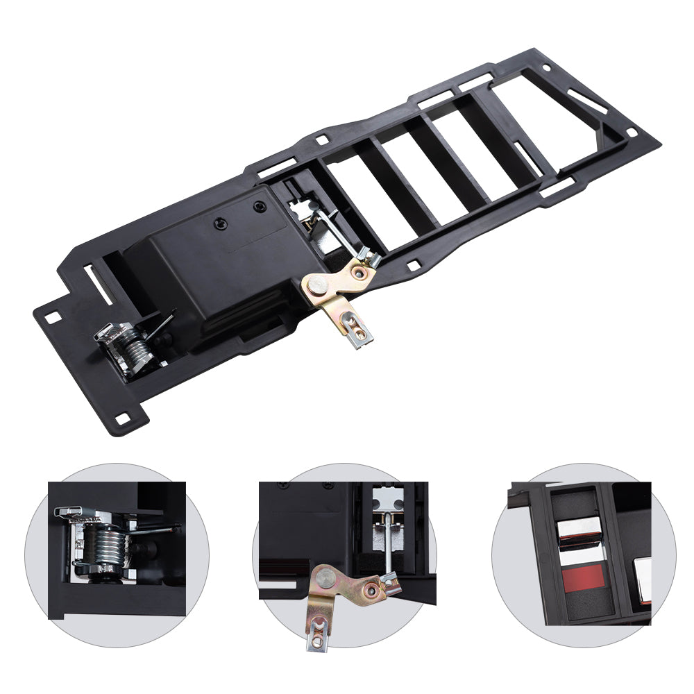 Brock Replacement Driver Left Inside Door Handle With Black Base/Chrome Lever With Window & Lock Switches 4 Piece Set Compatible With 1990-1994 GM C/K Pickup