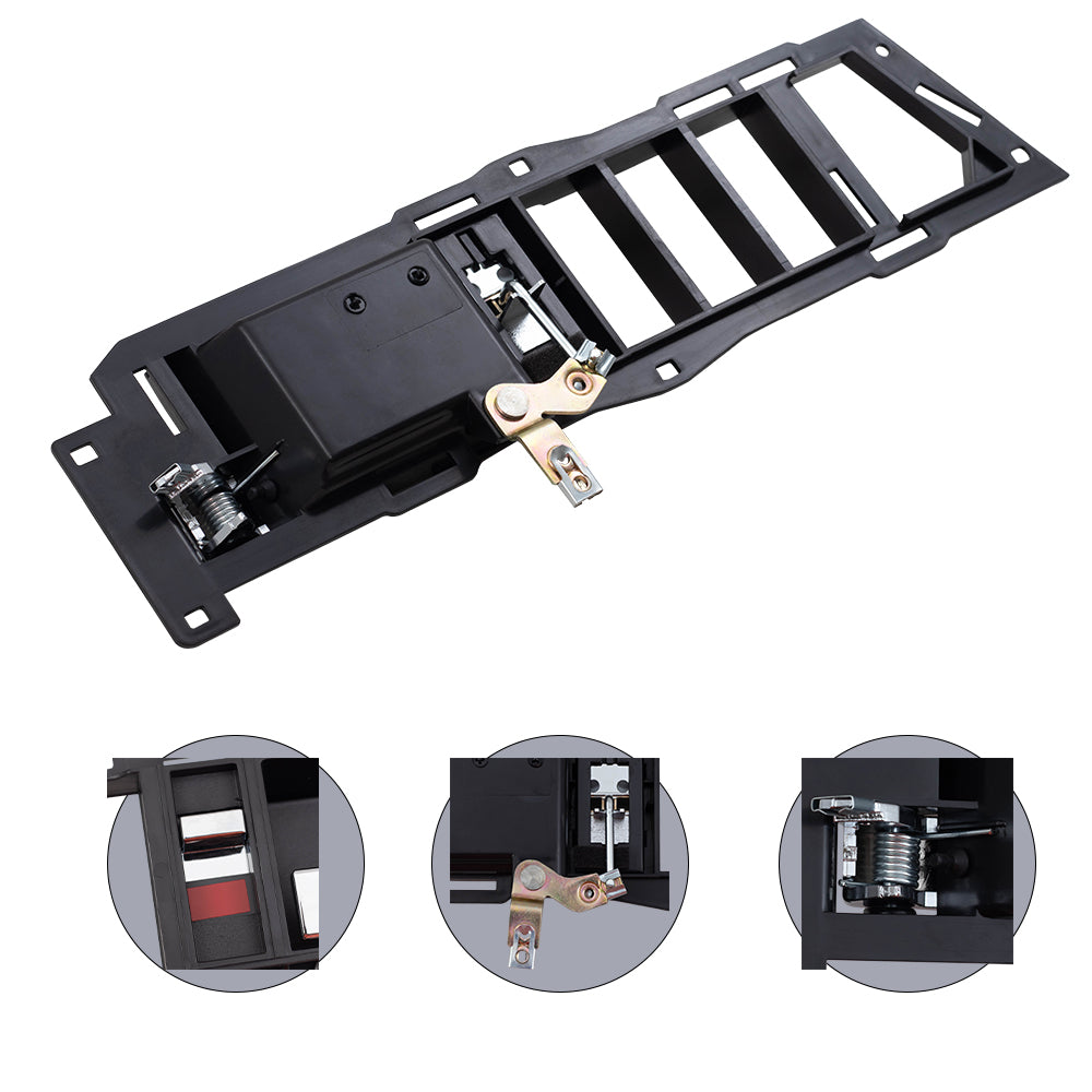 Brock Replacement Driver Left Inside Door Handle With Black Base/Chrome Lever With Window & Lock Switches 4 Piece Set Compatible With 1988-1989 GM C/K Pickup