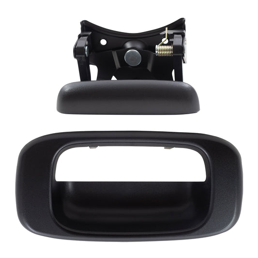 Brock Replacement 2-Piece Set Tailgate Liftgate Handle with Trim Bezel Compatible with 99-06 Silverado Sierra Pickup Truck 15997911 15228539