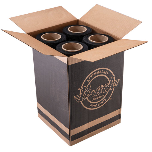 Stretch Wrap Film - 18 Inch X 500 Yard (46cm X 457m) 80 Gauge - 3 Inch Core - Black - 4 Rolls/Case