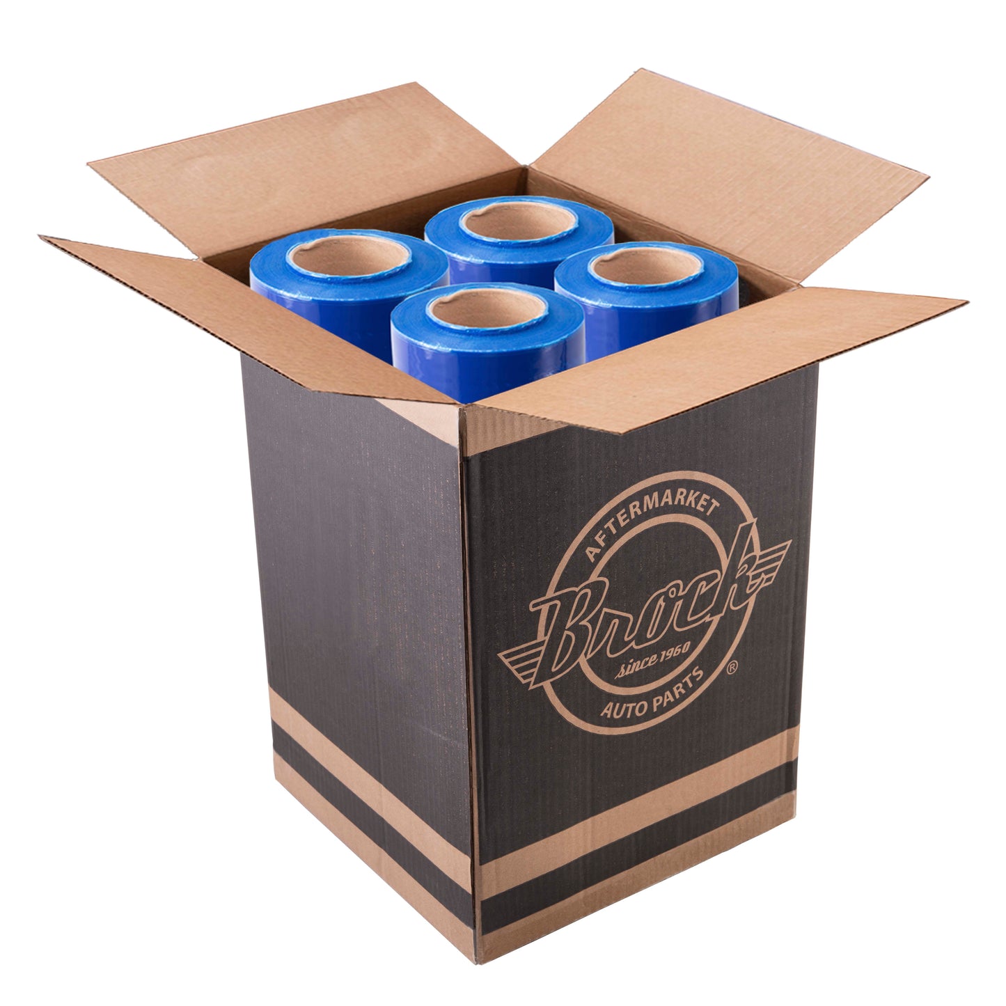 Industrial Strength Stretch Wrap Film - 18 Inch X 1500 Feet (46cm X 457m) 80 Gauge - 3 Inch Core - Blue - 4 Rolls/Case