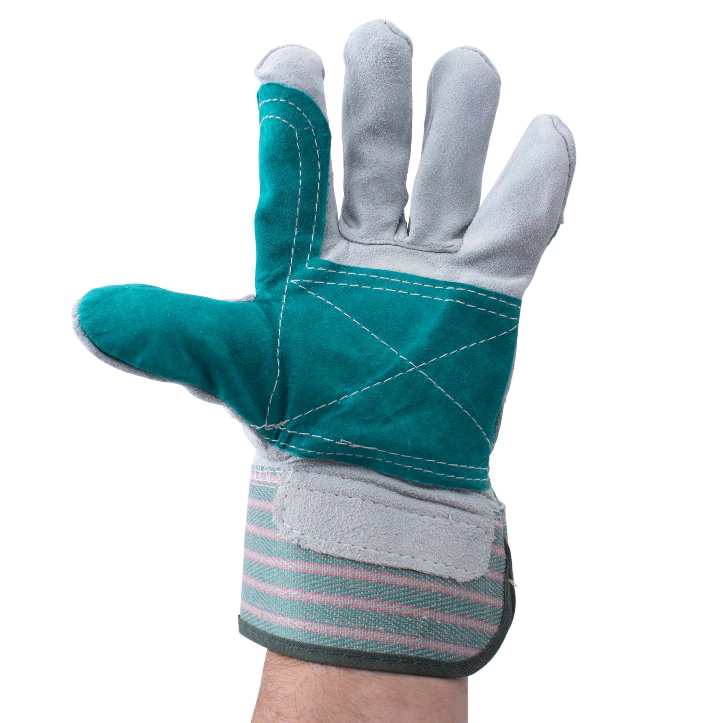 Brock 12 Pairs 1 Dozen Heavy Material Work Safety Gloves Double Layer Leather Split Palm for Auto Warehouse Industrial Gardening General Purpose