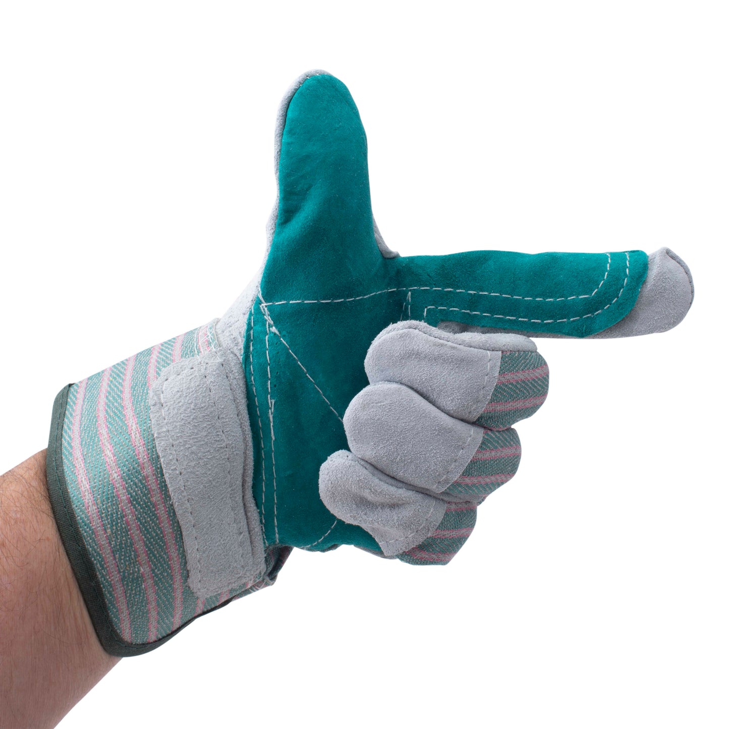 Brock 12 Pairs 1 Dozen Heavy Material Work Safety Gloves Double Layer Leather Split Palm for Auto Warehouse Industrial Gardening General Purpose