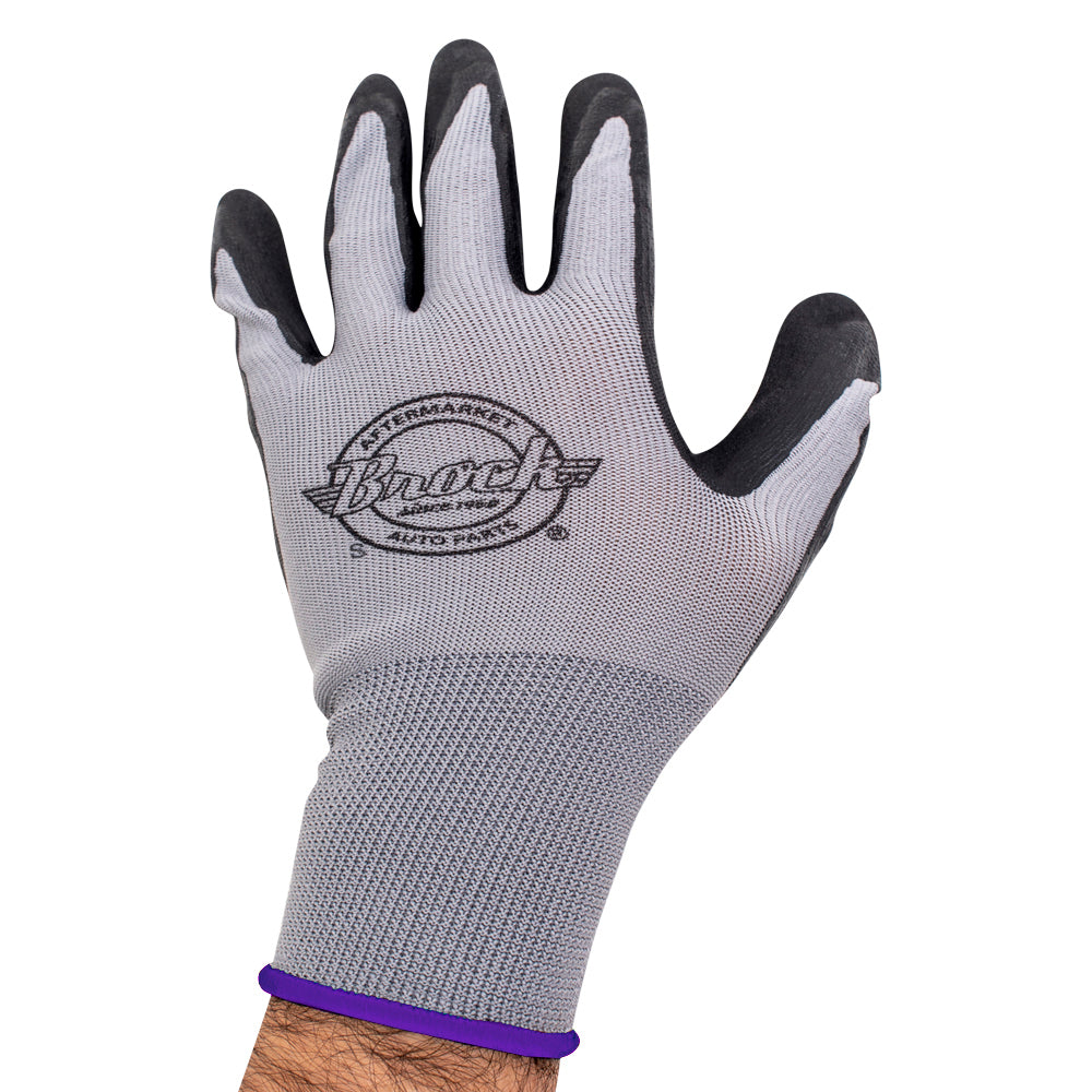 Brock Nitrile Coated Palm – Breathable Woven Nylon With Knitted Wrist Cuff - All-Purpose Work Gloves For Automotive-Industrial-Commercial-Construction-Household Use - Small - 12 Pairs