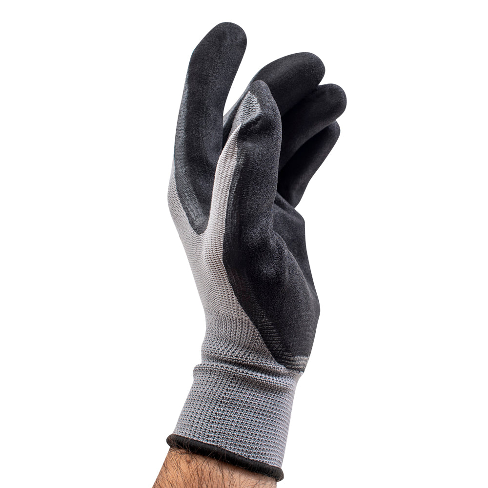 Brock Nitrile Coated Palm – Breathable Woven Nylon With Knitted Wrist Cuff - All-Purpose Work Gloves For Automotive-Industrial-Commercial-Construction-Household Use - Extra Large - 12 Pairs