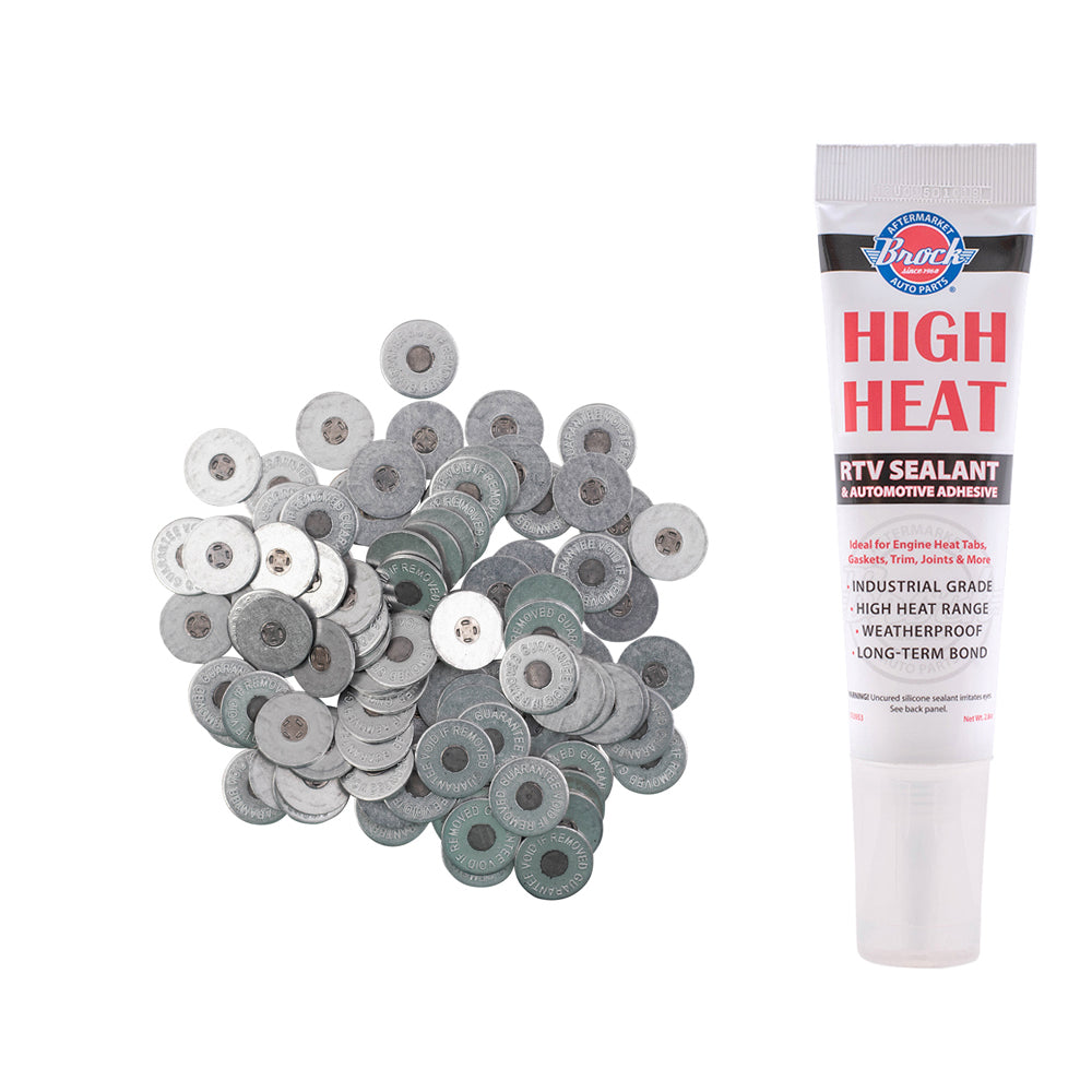 Brock Gasoline/Petrol Engine Heat Tabs with High Heat Adhesive - Guaranteed Accurate - Center Melts At Approximately 260F/126C -100 Heat Tabs Per Tube