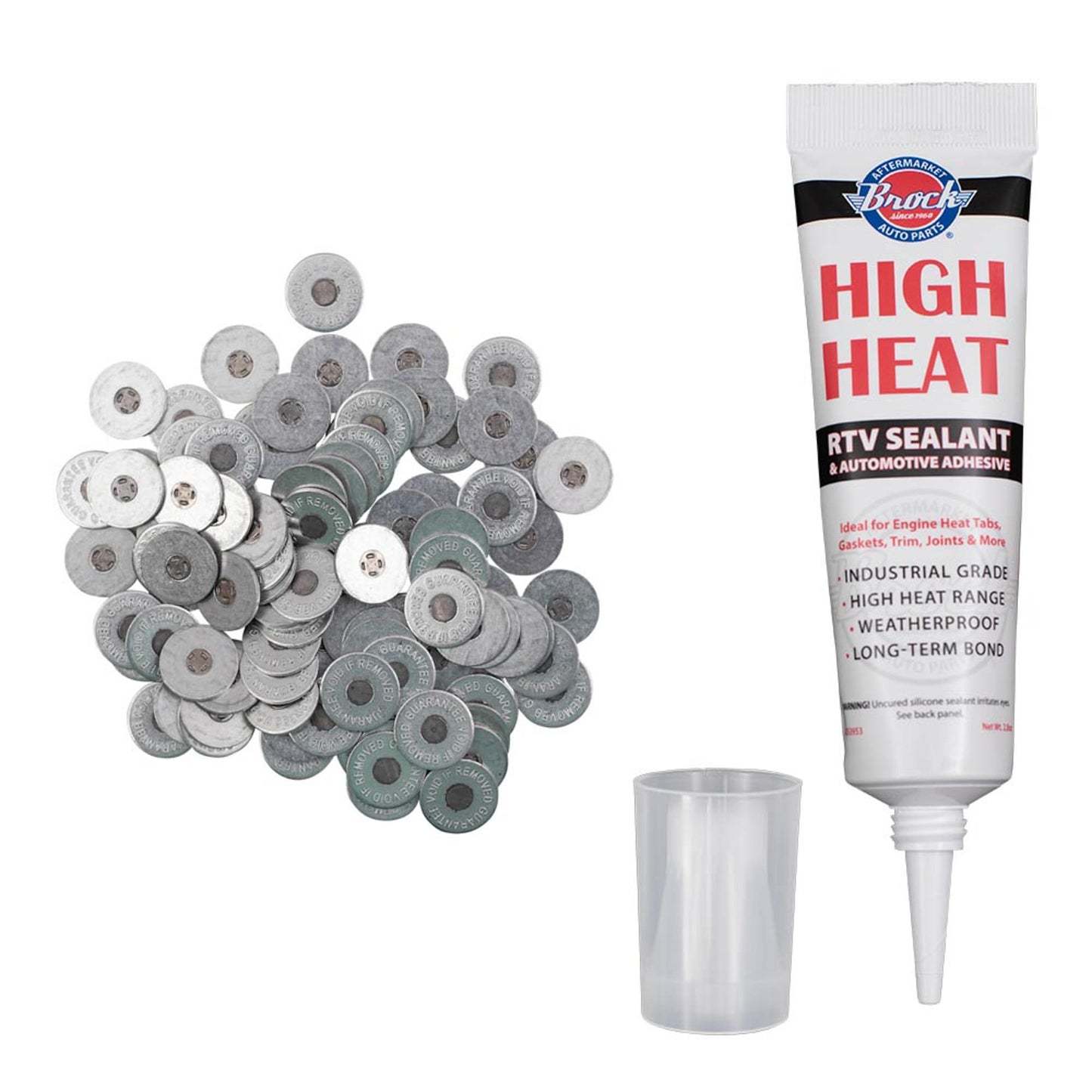Brock Gasoline/Petrol Engine Heat Tabs with High Heat Adhesive - Guaranteed Accurate - Center Melts At Approximately 260F/126C -100 Heat Tabs Per Tube