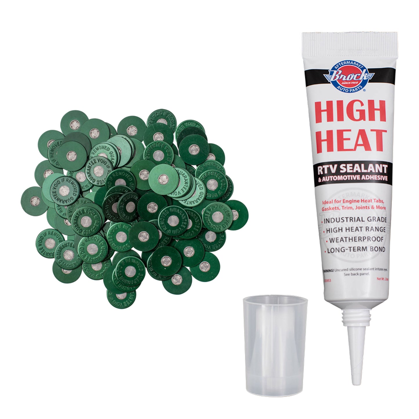 Brock Diesel Engine Heat Tabs with High Heat Adhesive - Guaranteed Accurate - Center Melts At 240-250F/115-121C - 100 Heat Tabs Per Tube