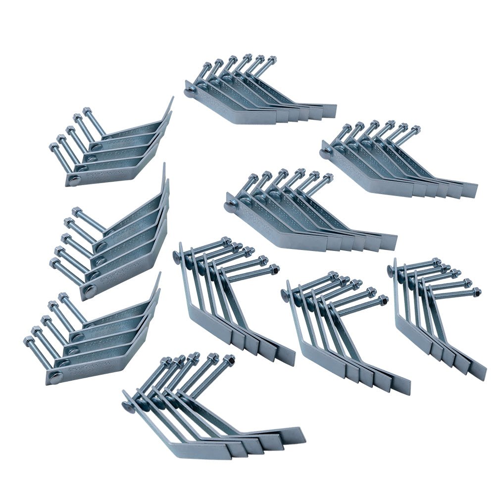 Brock Torque Converter Retainer Brackets 1/8 Inch Heavy Duty Galvanized Steel - Pre-Assembled With 3 Inch Carriage Bolts And Nuts Box Of 50