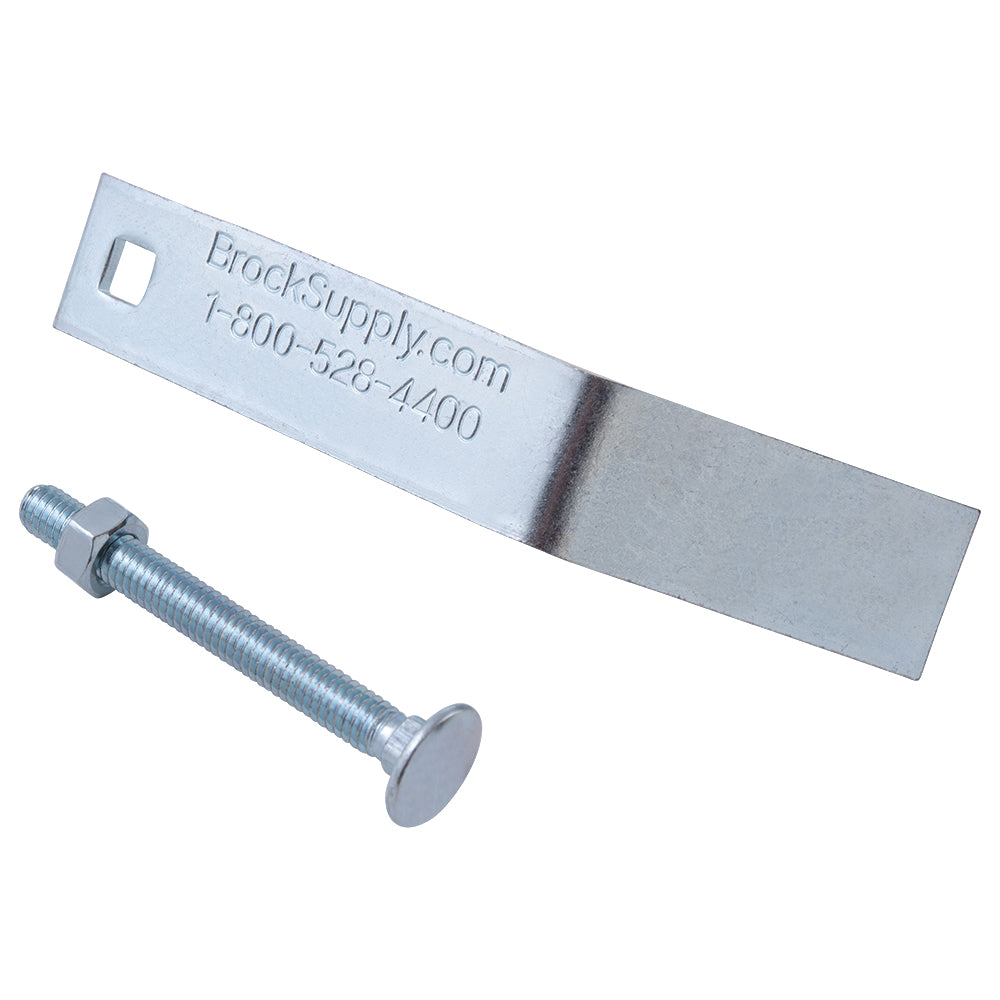 Brock Torque Converter Retainer Brackets 1/8 Inch Heavy Duty Galvanized Steel - Pre-Assembled With 3 Inch Carriage Bolts And Nuts Box Of 50