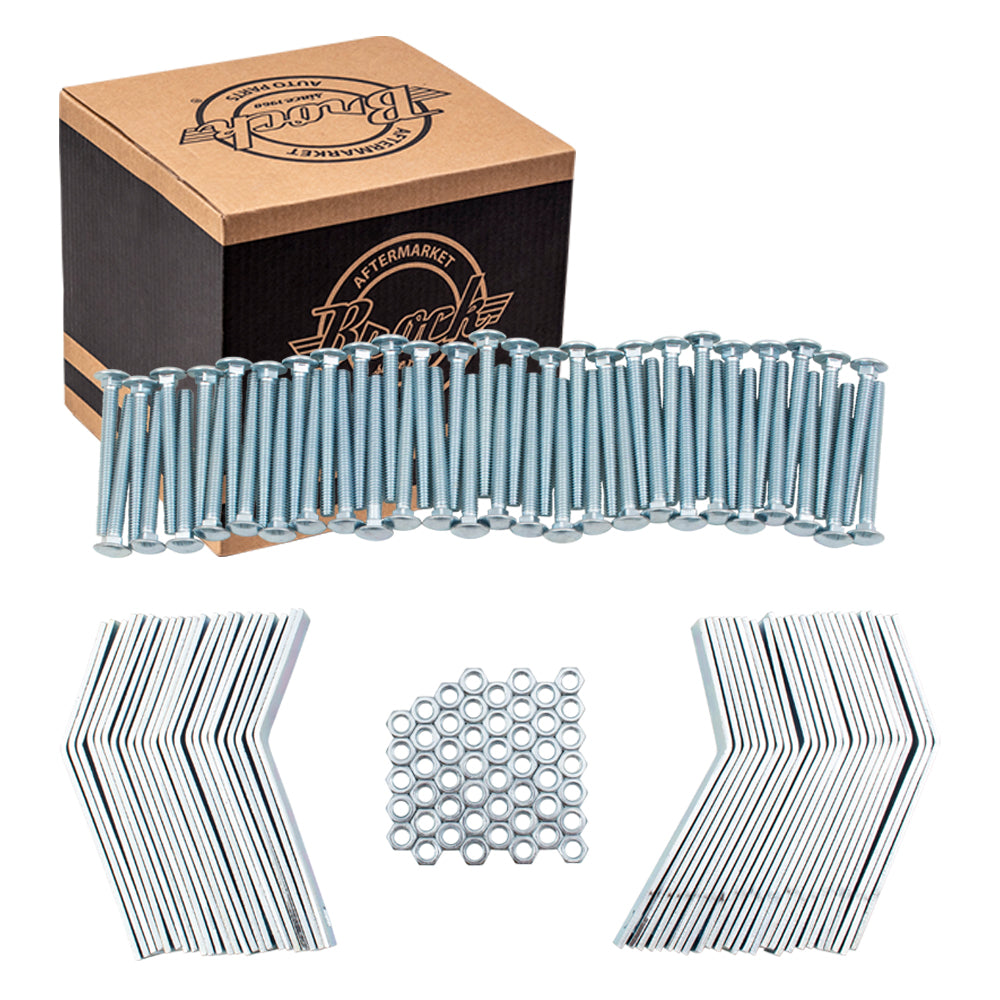 50 Pc Set Transmission Torque Converter Brackets Retainers with 3" Carriage Bolts & Nuts AutoAndArt