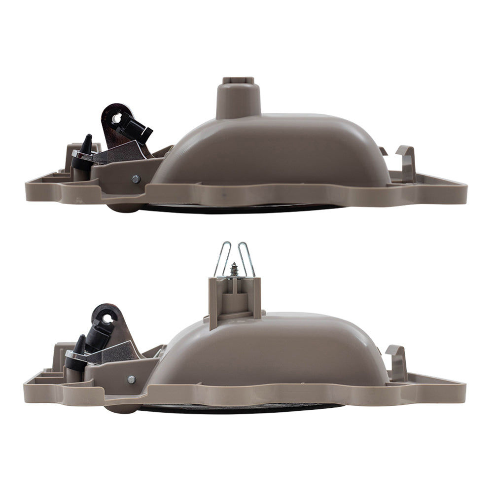 Brock Replacement Driver Set Inside Door Handles Beige with Chrome Compatible with 05-10 Grand Cherokee