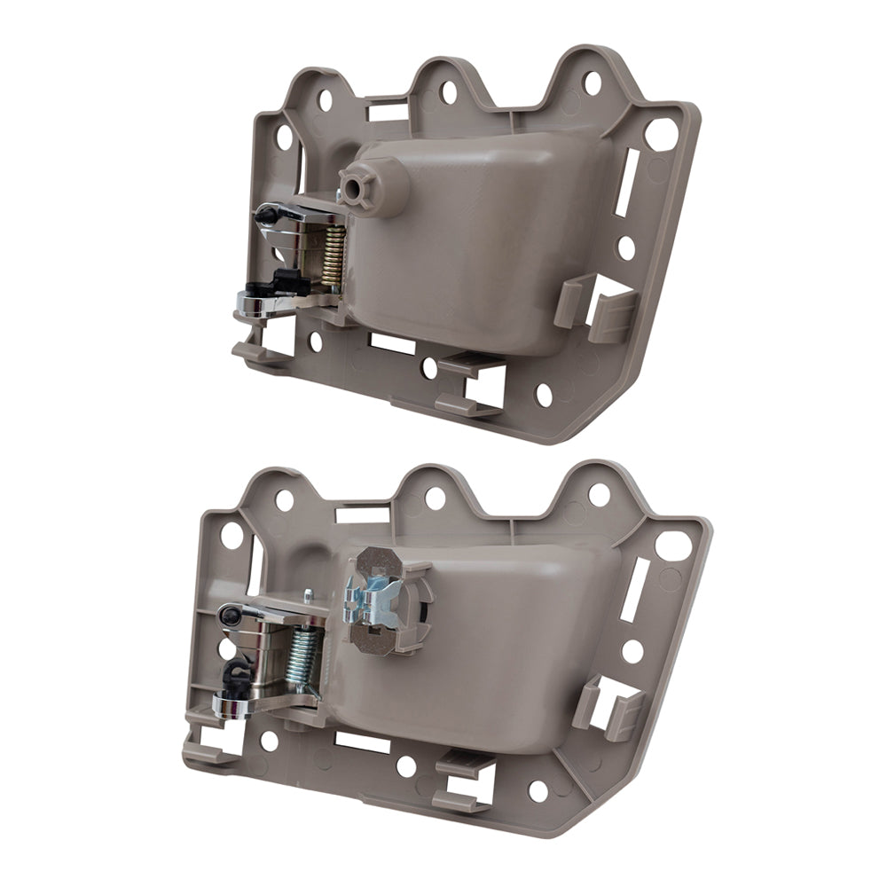 Brock Replacement Passenger Set Inside Door Handles Beige with Chrome Compatible with 05-10 Grand Cherokee