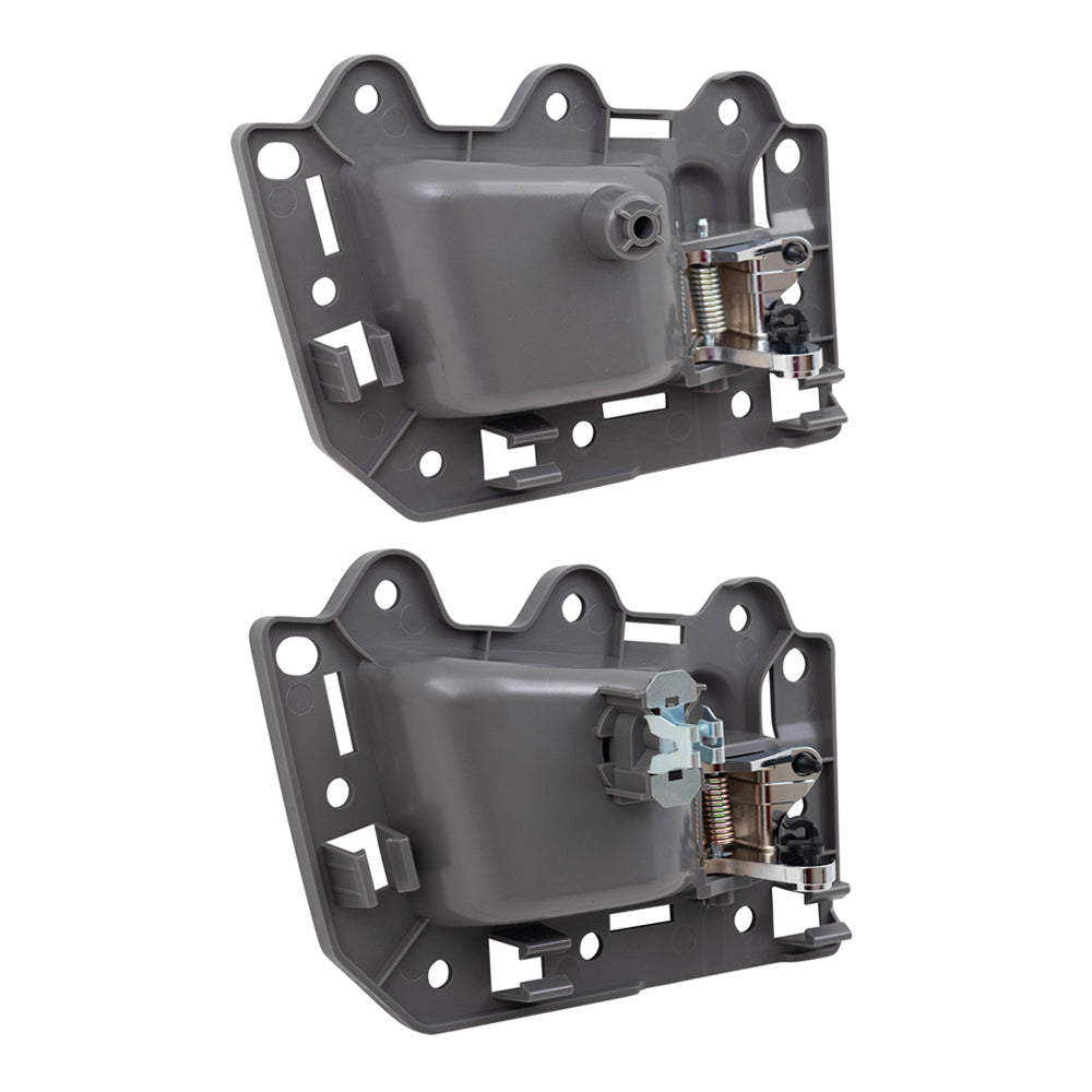 Brock Replacement 4 Pc Set Inside Door Handles Gray with Chrome Compatible with 05-10 Grand Cherokee