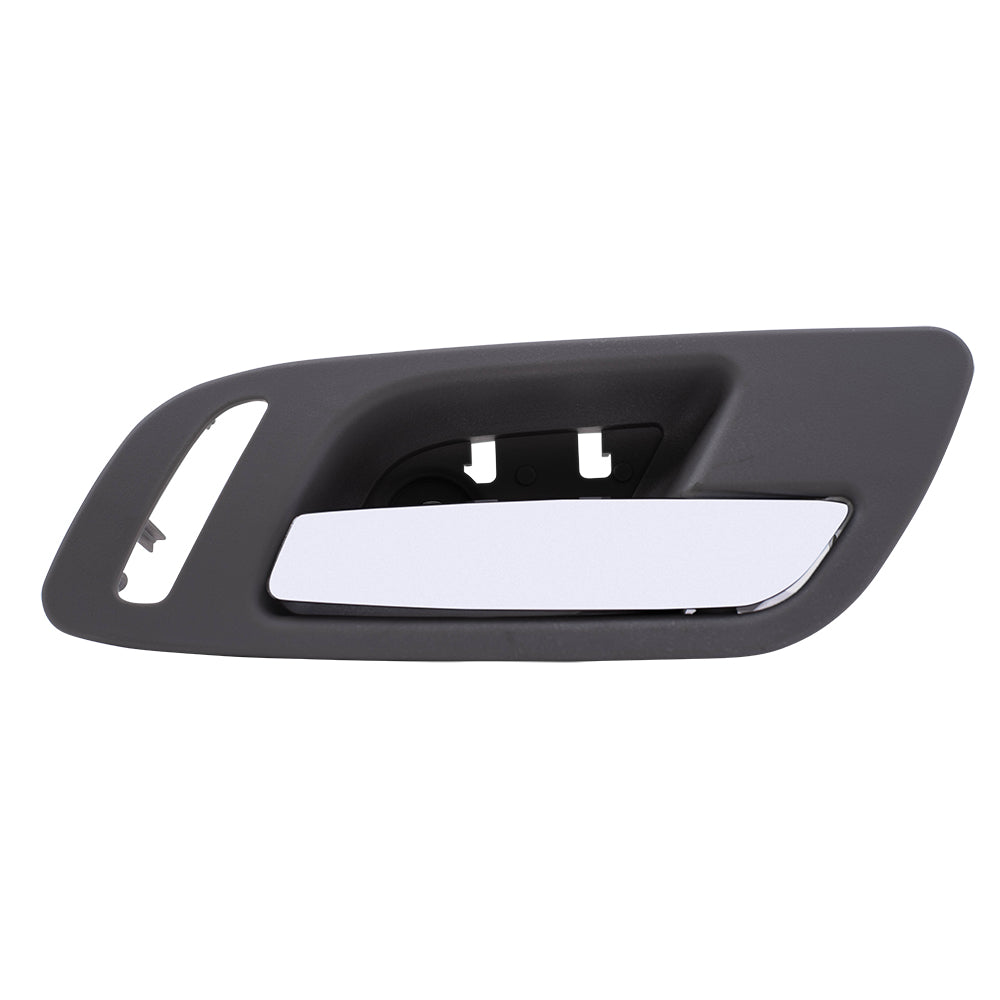 Brock Replacement Driver & Passenger Front Inside Door Handles Chrome Lever Titanium Housing Compatible with Silverado Sierra Escalade Suburban Tahoe Yukon 15935952 15935956