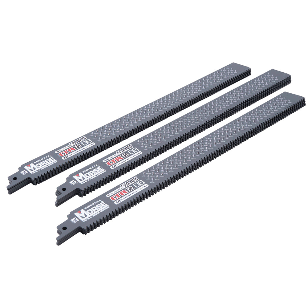 MK Morse CTR1208MC15 Carbide Tipped Reciprocating Saw Blade For Thick Metal (3/16 Inch to 1/2 Inch) 12 Inch x 1 Inch x 0.050 Inch 8 TPI 15 Pack