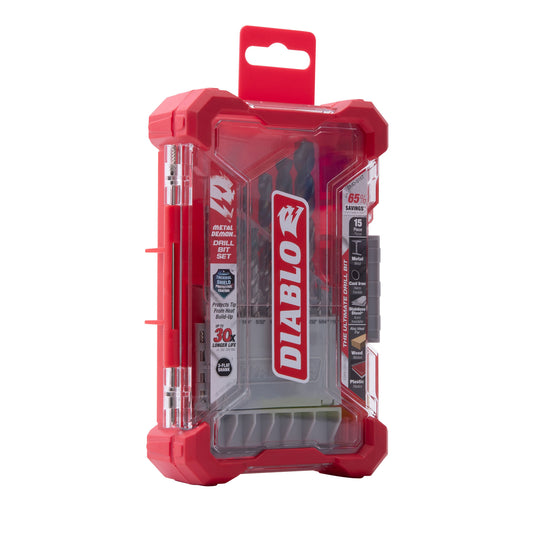 Diablo DMD-S15T Metal Demon Drill Bits Set for Mild, Hardened and Stainless Steels 15 Piece Set