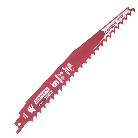 Diablo Demo Demon Carbide Tipped Reciprocating Saw Blade For Pruning And Clean Wood - 9 Inch 3 TPI 10 Pack