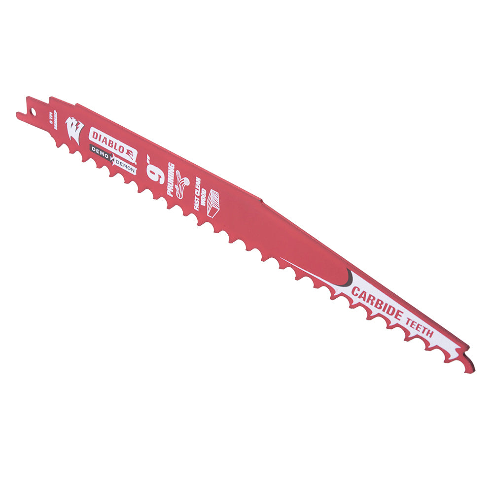 Diablo Demo Demon Carbide Tipped Reciprocating Saw Blade For Pruning And Clean Wood - 9 Inch 3 TPI 10 Pack
