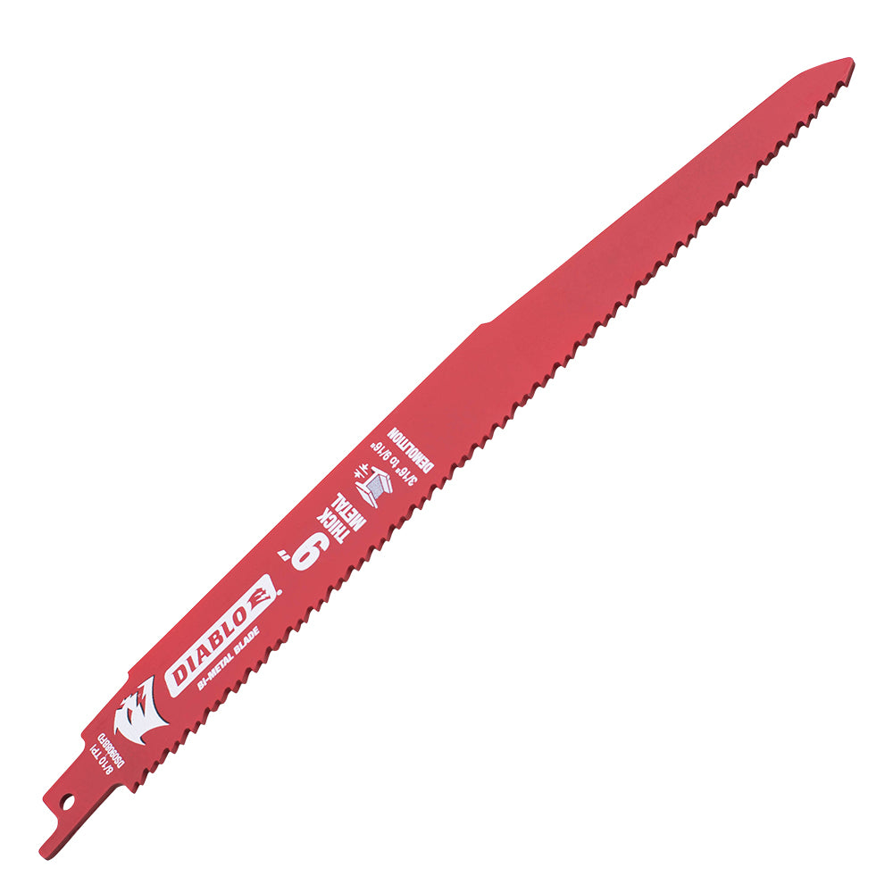 Diablo Bi-Metal Demolition Reciprocating Saw Blade For Thick Metal (3/16 Inch-9/16 Inch) 9 Inch by 1 Inch 8/10 TPI 25 Pack