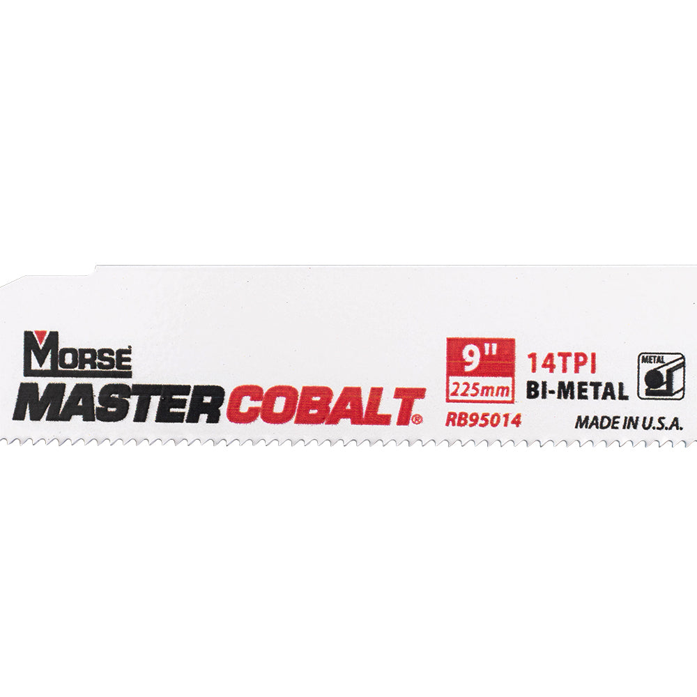 25 Pk Set Morse Master Cobalt Bi-Metal Reciprocating Saw Blades 14 TPI 9"x1"x.050" Wood Metal Steel for Industrial Shop DIY Hobby