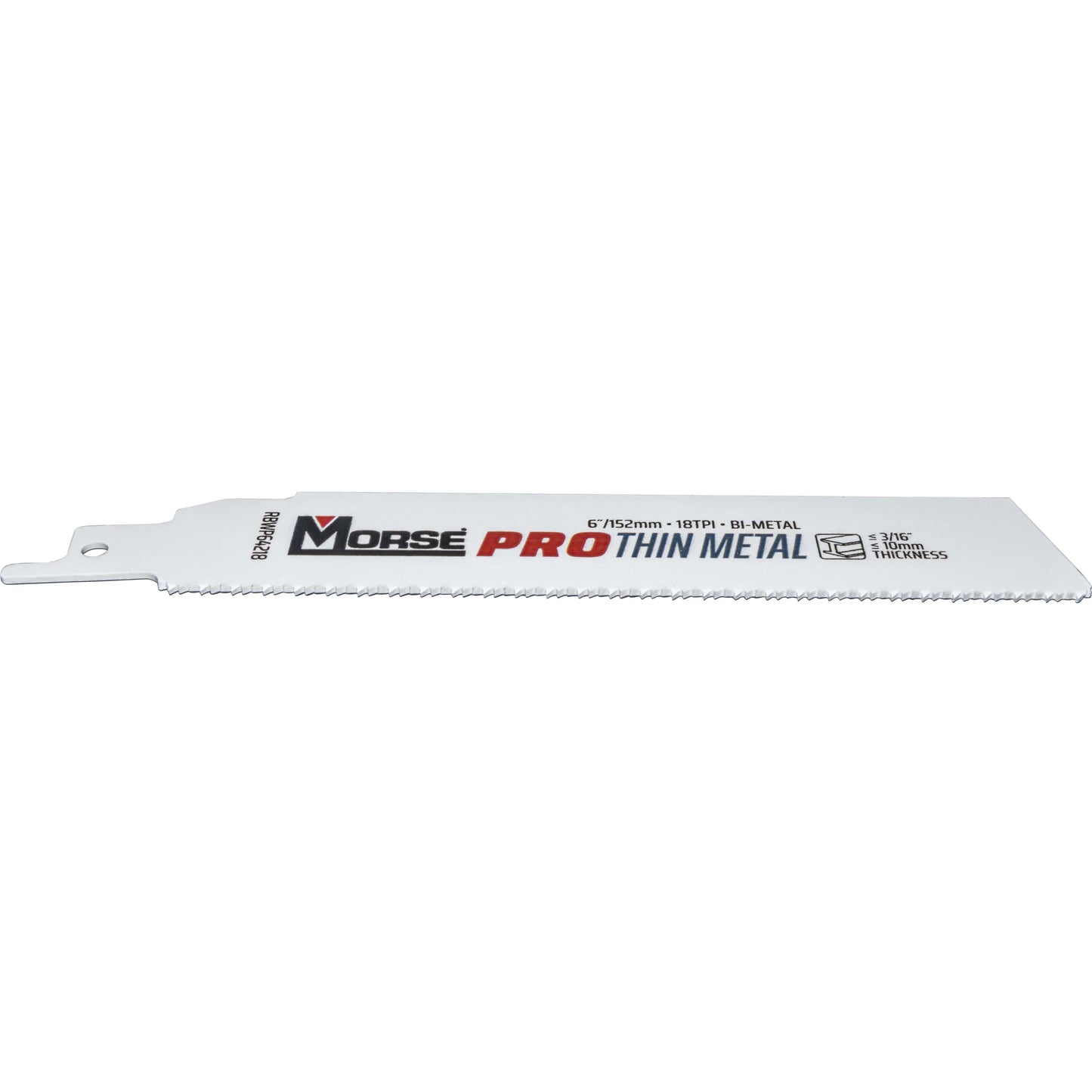 Morse Bi-Metal Pro Thin Metal  Reciprocating Saw Blade 6" x 1" .42" 18 TPI 25 Pack