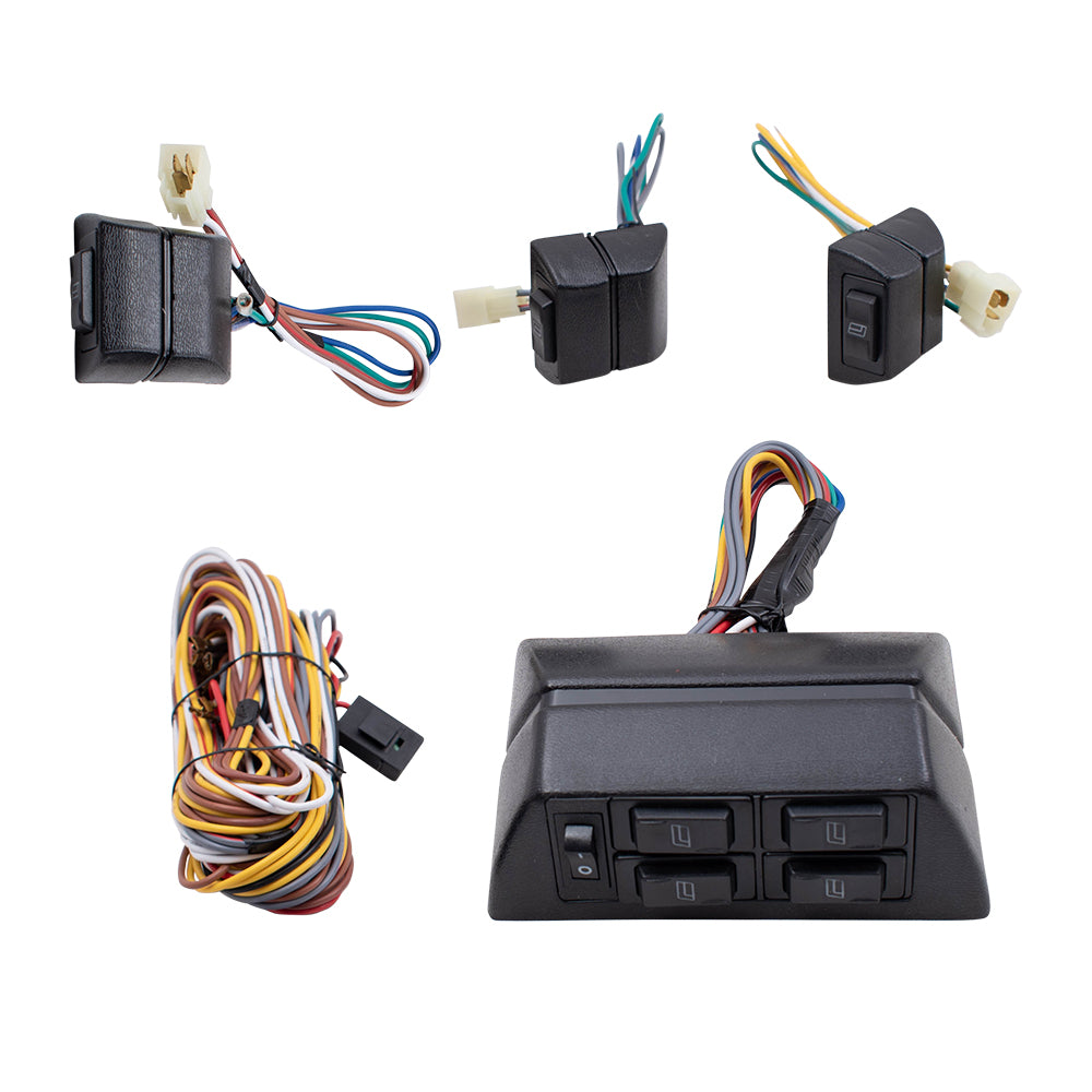 Brock Replacement Universal Electric Power Window Regulator Spal Type Conversion Kit for 4- Door Pickup SUV Van Car