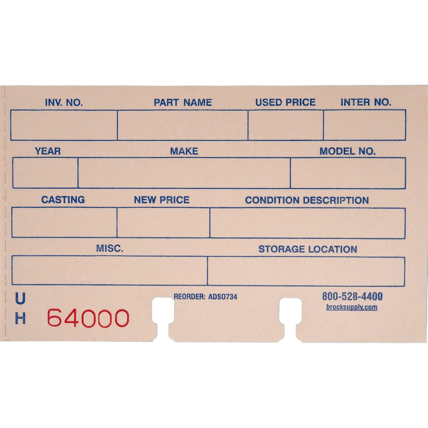 1000 Pc Box 2-Part Notched Inventory Tags 8 1/4" x 3" Reinforced Metal Eyelet w/ Wire, Laundry Pen & Brockmark Marker