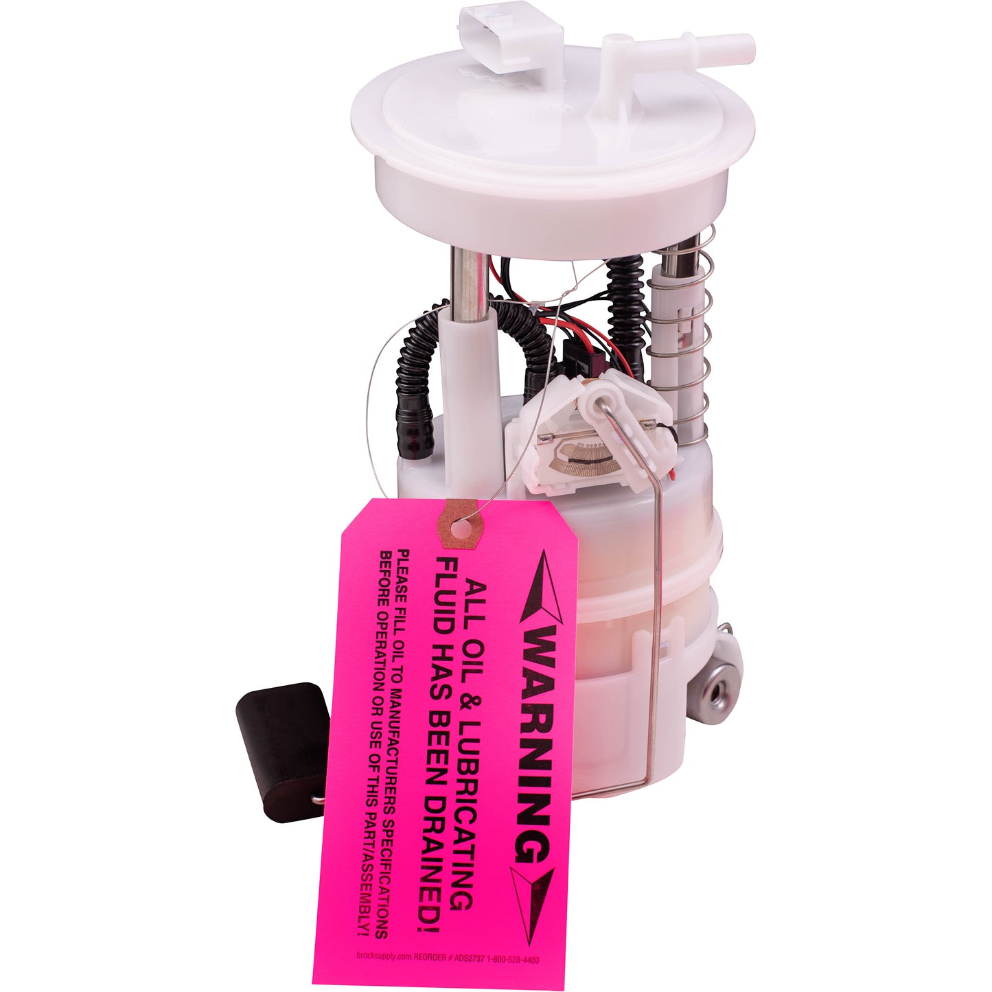 'WARNING – ALL OIL - LUBRICATING FLUID HAS BEEN DRAINED!’ Parts Tag With Wire Attached - 5 3/4 Inch x 2 7/8 Inch Pink Heavy Card Stock With Reinforced Eyelet - Includes Pen - 250 Tags Per Box