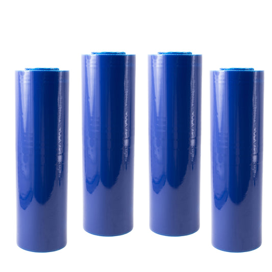 Industrial Strength Stretch Wrap Film - 18 Inch X 1500 Feet (46cm X 457m) 80 Gauge - 3 Inch Core - Blue - 4 Rolls/Case
