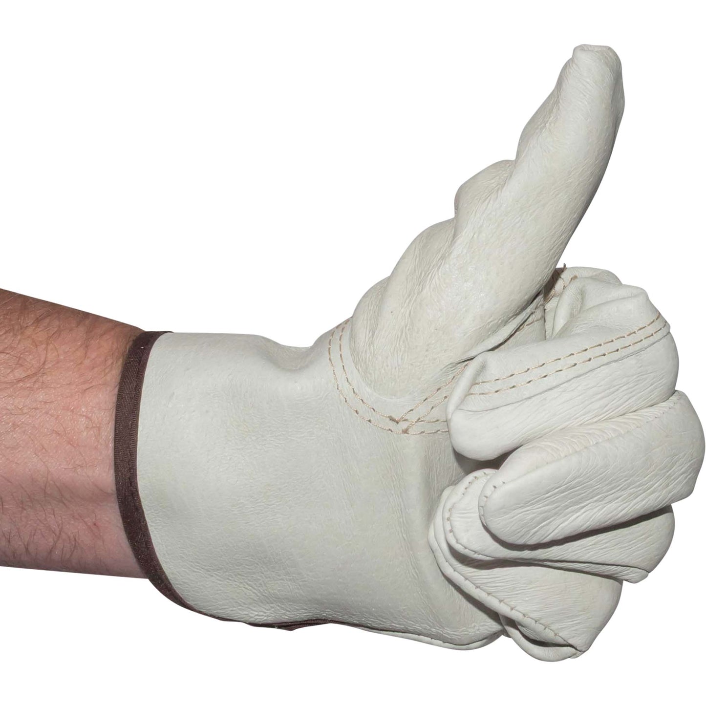 Brock Pigskin Leather Drivers Glove Unlined With Keystone Thumb & Brown Cotton Bound Cuff Extra Large 12 Pairs