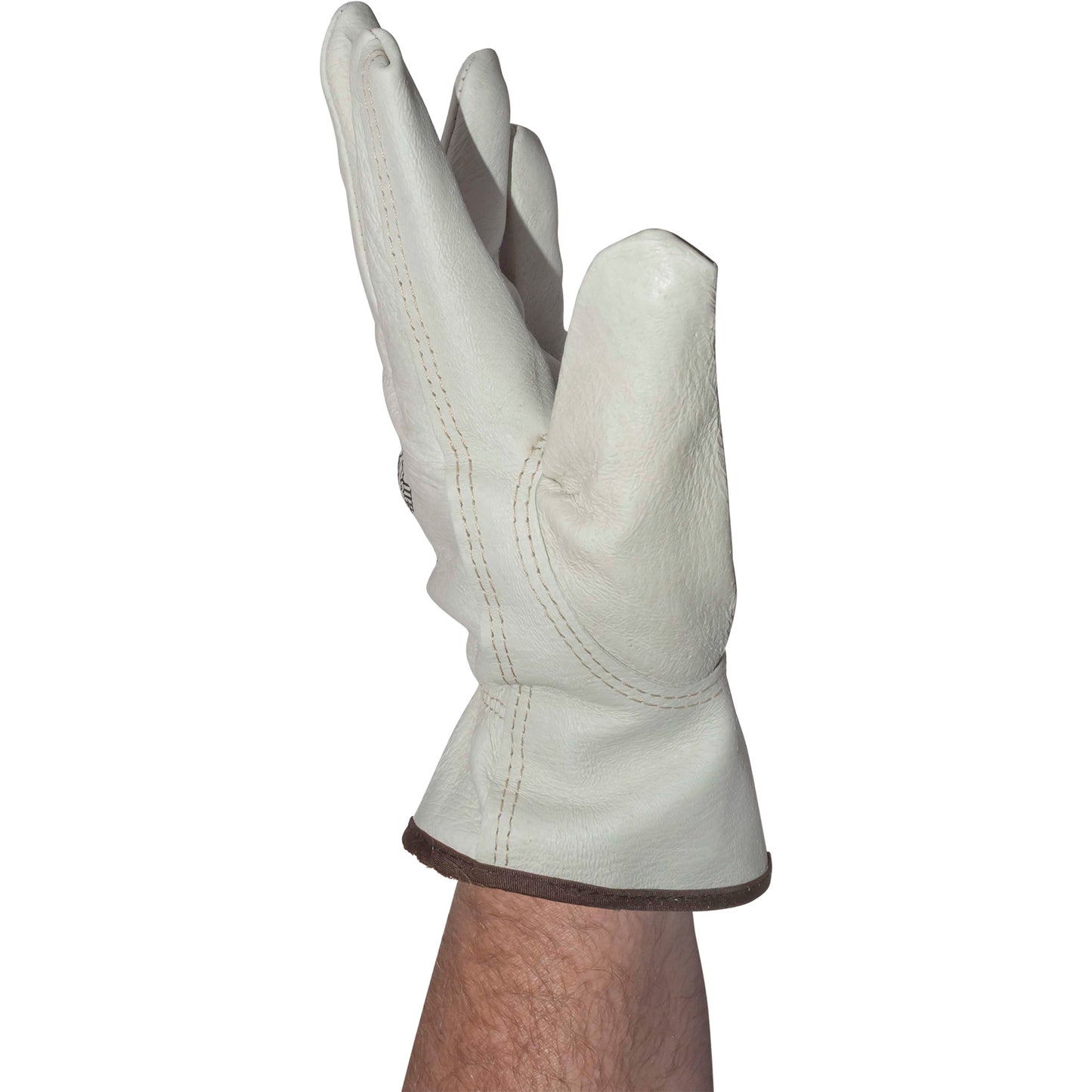 Brock Pigskin Leather Drivers Glove Unlined With Keystone Thumb & Brown Cotton Bound Cuff Extra Large 12 Pairs