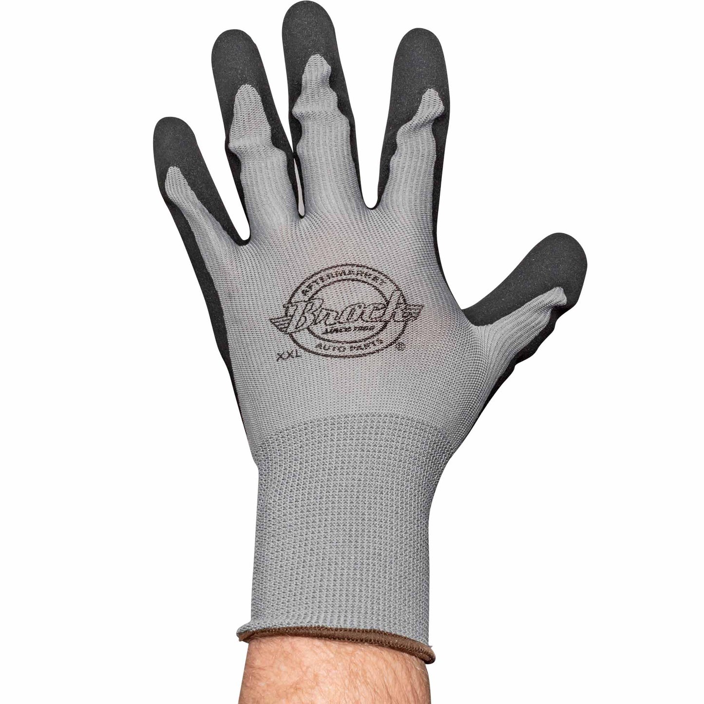 Brock Nitrile Coated Palm – Breathable Woven Nylon With Knitted Wrist Cuff - All-Purpose Work Gloves For Automotive-Industrial-Commercial-Construction-Household Use - Double Extra Large - 12 Pairs