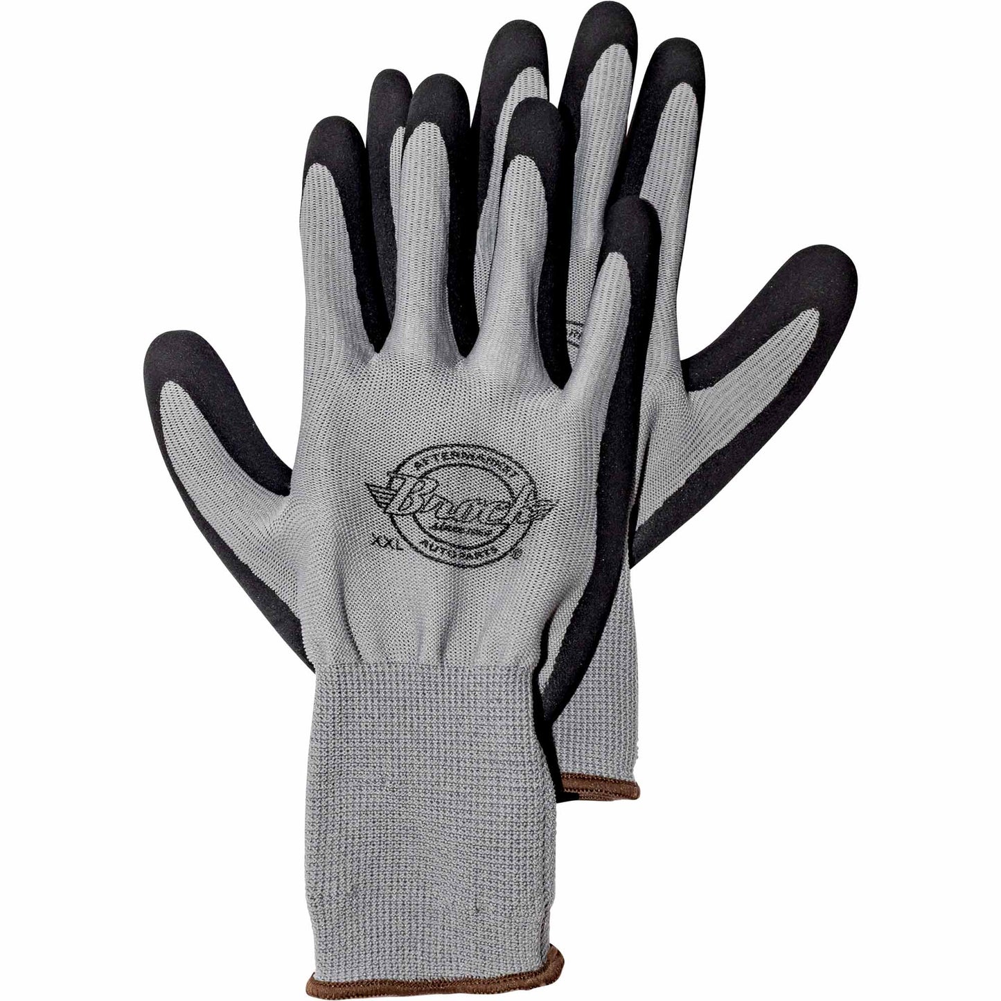 Brock Nitrile Coated Palm – Breathable Woven Nylon With Knitted Wrist Cuff - All-Purpose Work Gloves For Automotive-Industrial-Commercial-Construction-Household Use - Double Extra Large - 12 Pairs