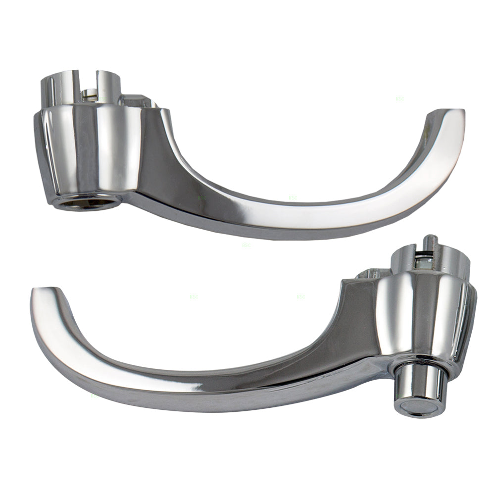 Pair Set of Outside Outer Door Handle Chrome Replacement for Chevrolet GMC Pickup Truck Suburban 3698881