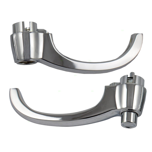 Pair Set of Outside Outer Door Handle Chrome Replacement for Chevrolet GMC Pickup Truck Suburban 3698881